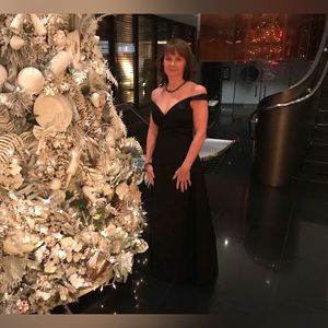 Richard Tyler Couture double faced silk satin empire waist Sz 0-2